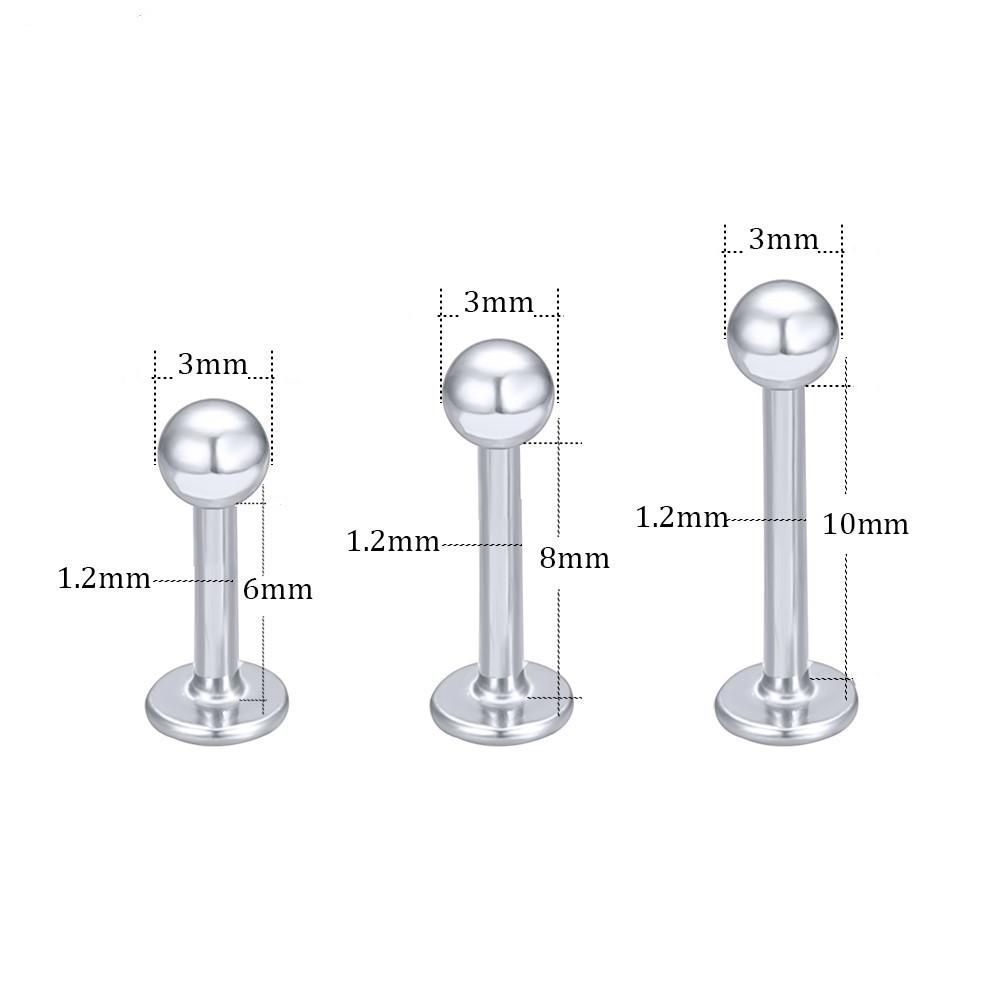Klassisches Edelstahl Multi-Color Körperpiercing Schmuckset (Lippe, Augenbraue, Zunge)