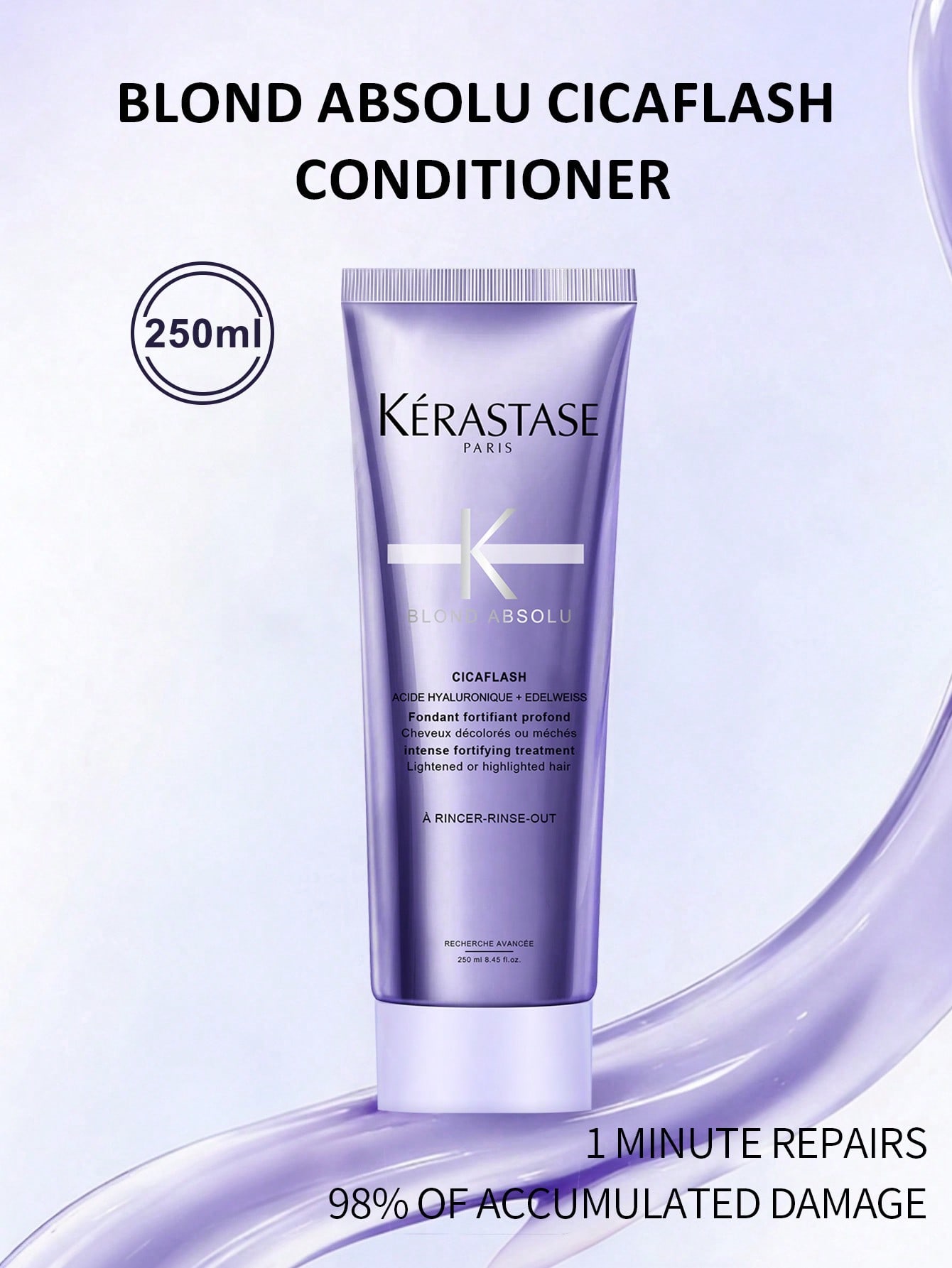 

KERASTASE Blonde Repair Кондиціонер 75мл/250мл | Cicaflash Зміцнюючий для Пошкодженого Освітленого Волосся Cicaflash 250ml