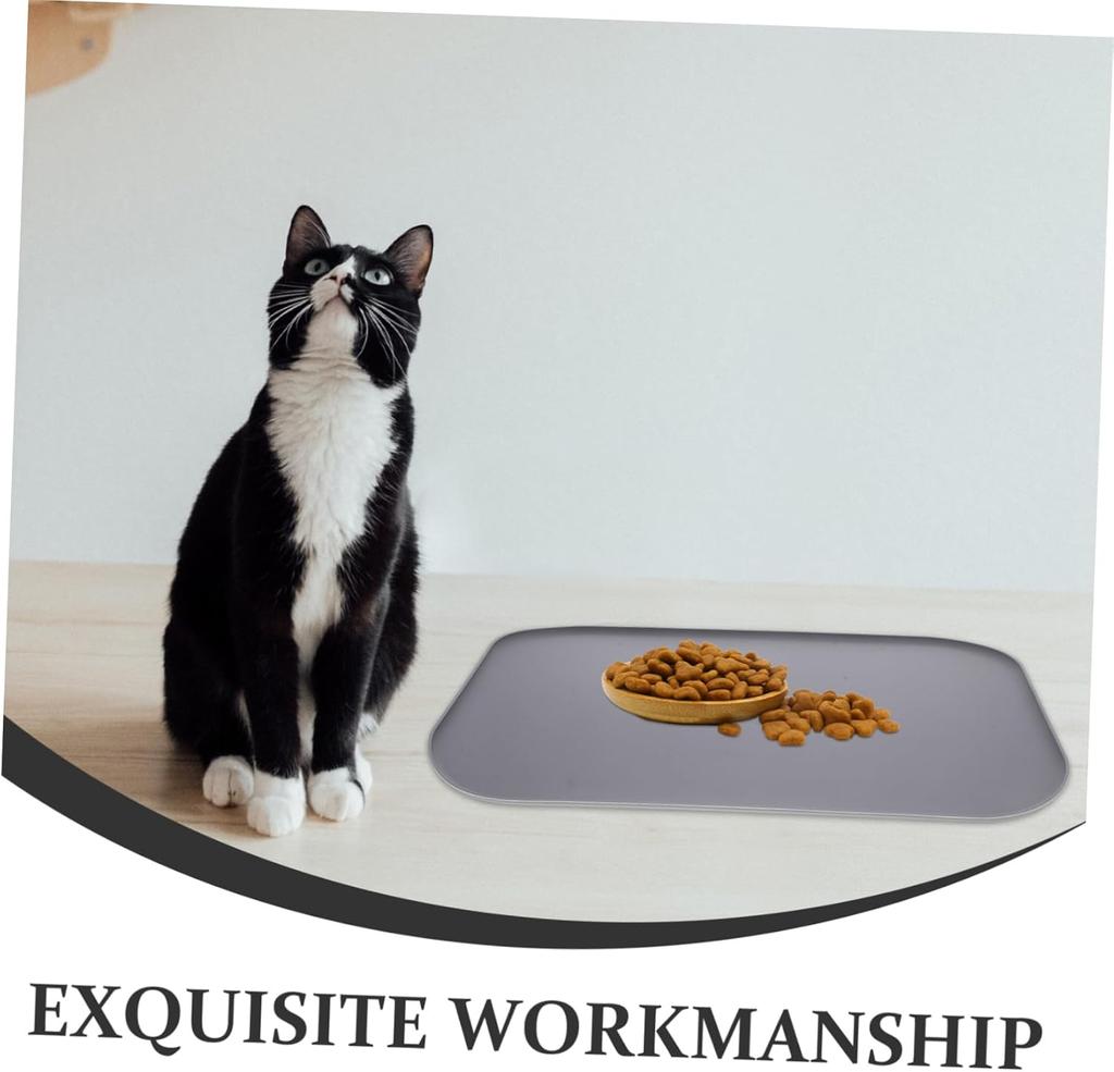 Puppy Feeding Dish Mat Silicone Pet Bowl Mat Raised Edges for Food and Water Small Keeps Floors Clean and Neat