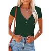 T-shirt Sexy da Donna con Scollo a V Primavera Estate Manica Corta Top