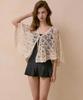 VIKINI VENDER Roa Scallop Crochet Cape Cover-Up - Beige