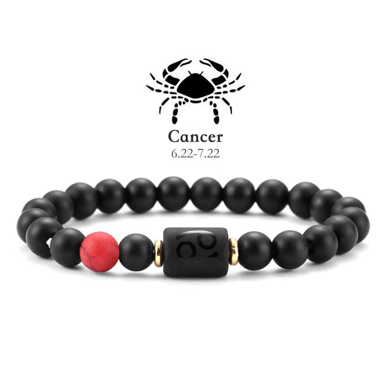 12 Zodiac Natural Stone Bracelets - Cancer, Virgo, Leo, Libra Designs, Ideal Couples & Friendship Gifts, Unisex Jewelry (Pulsera