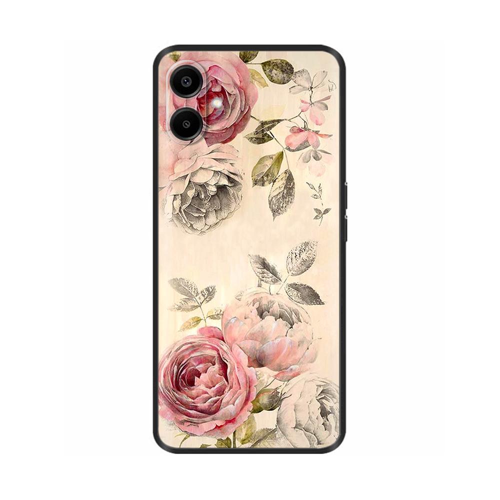 For Samsung Galaxy A06 Back Cover Soft Black Print Silicone Bumper Phone Case for Samsung Galaxy A06 A05 A04 Cases Fundas Coque