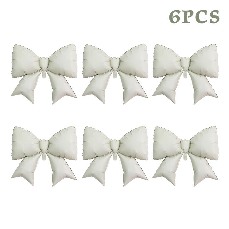 6Pcs Baby Pink Bow Balloon Bow Tie Pink Balloon Mini Bow Balloon Wedding Bride Shower Girl Gift Balloon Decoration