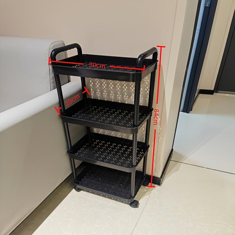 1 PCS multi-purpose Four Story Movable Storage Rack Kitchen Bathroom Rack Living Room Bedroom Floor Multi-layer Storage Cart