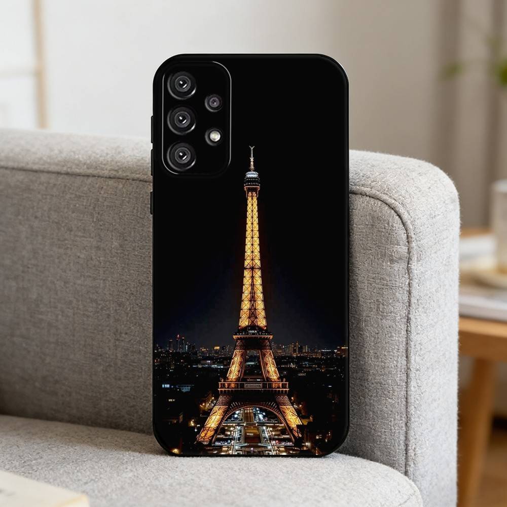 E-Eiffel T-Tower    Phone Case For Samsung S25,S24,S21,S22,S23,S30,Ultra,S20,Plus,Fe,Note,10,9,5G Black Cover