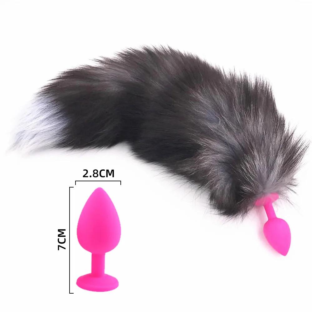Anal Plug Sex Toy With Long Fox Tail And Sexy Pornographic Sexy Toy Stuffed Behind Buttocks Couple Role-playing Adult Accessorie
