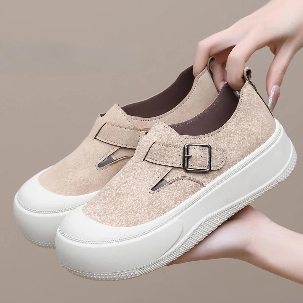 Fashion Round Toe Slip On Shoes for Women Casual Trends 2025 Vulcanized Shoe Original 39 Korean Designer Luxury Deals New Woman Footwear