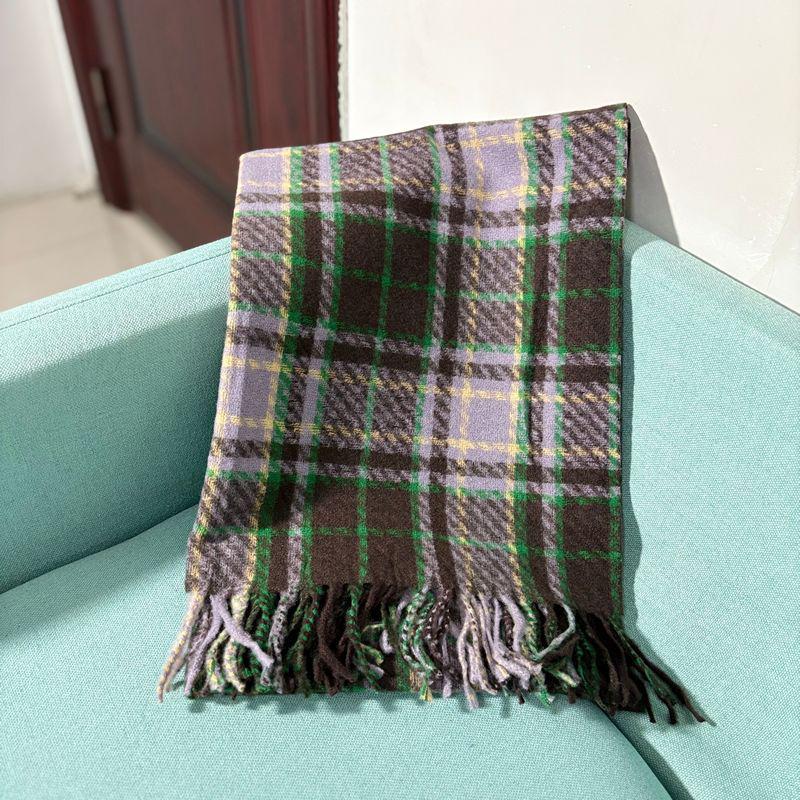 Women's Faux Cashmere Plaid Scarf - Korean Style, Thick & Warm Autumn/Winter Shawl