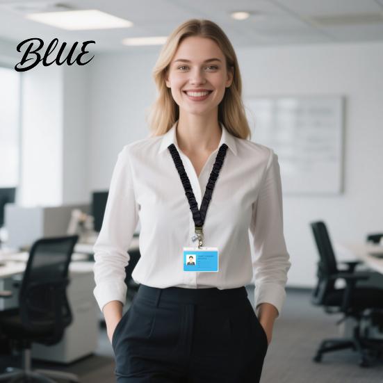 Estuche para DNI con Cremallera Set de Cordón Elástico Retráctil Estilo Scrunchie Elástico