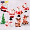 Vánoční mini figurky z pryskyřice Miniatury Santa Claus Sněhulák Elk Ornament Mikrokrajinka Meryy Xmas Ornament Decoration 2023