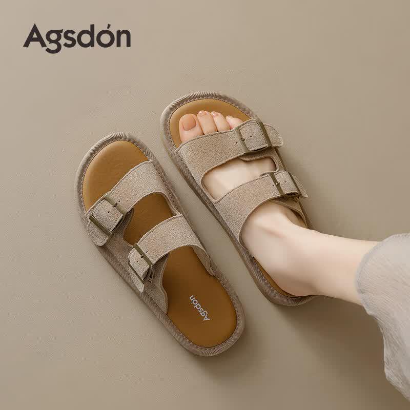 Agsdon Women s Retro Buckle Flat Sandals EU 37