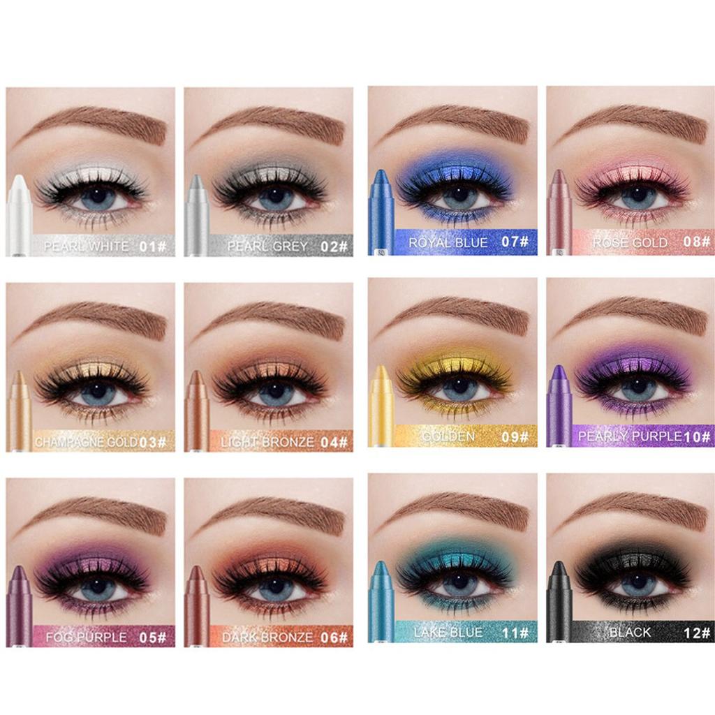 Shimmer Eye Shadow Stick - Glittery Pencil with Built-in Sharpener, Smudge-Proof & Water-Resistant Makeup