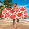 1PC Heart-shaped Strawberry Beach Towel Quick-drying Towel Suitable for Seaside Pool Camping Vacation Yoga For Family Friends