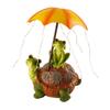 Cute Turtle & Frog Solar Garden Statue Outdoor Resin Lawn Decor Light for Yard Patio