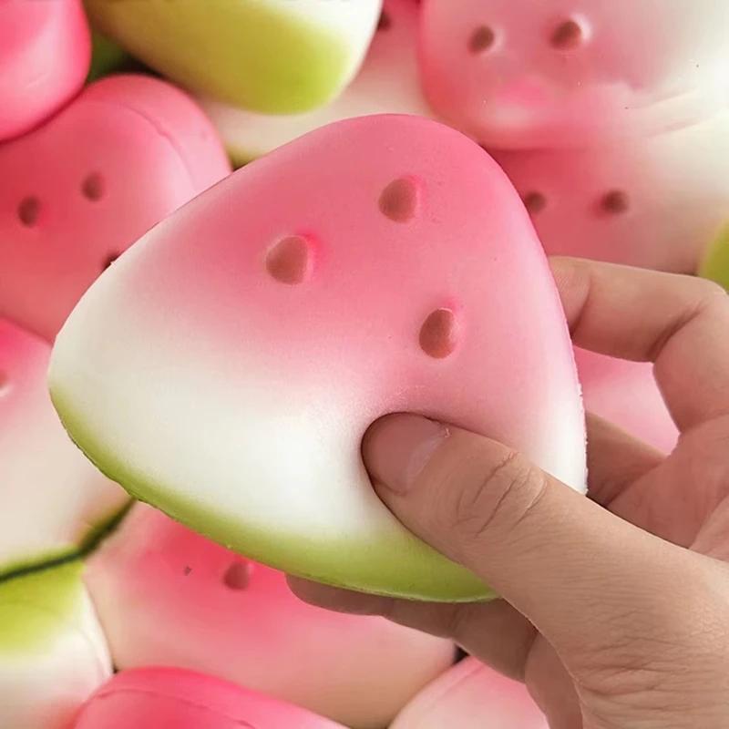Squishy Watermelon Fidget Toy Anti-Stress Slow Rising Fruit Pinch Squeeze Stress Reliever Funny Pressure Reducer Prop Party Gift