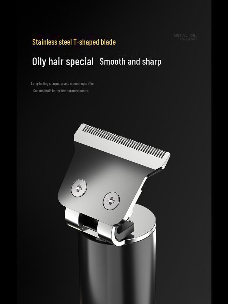 Rechargeable Electric Men's Hair Clipper: Waterproof, Special Carving Design