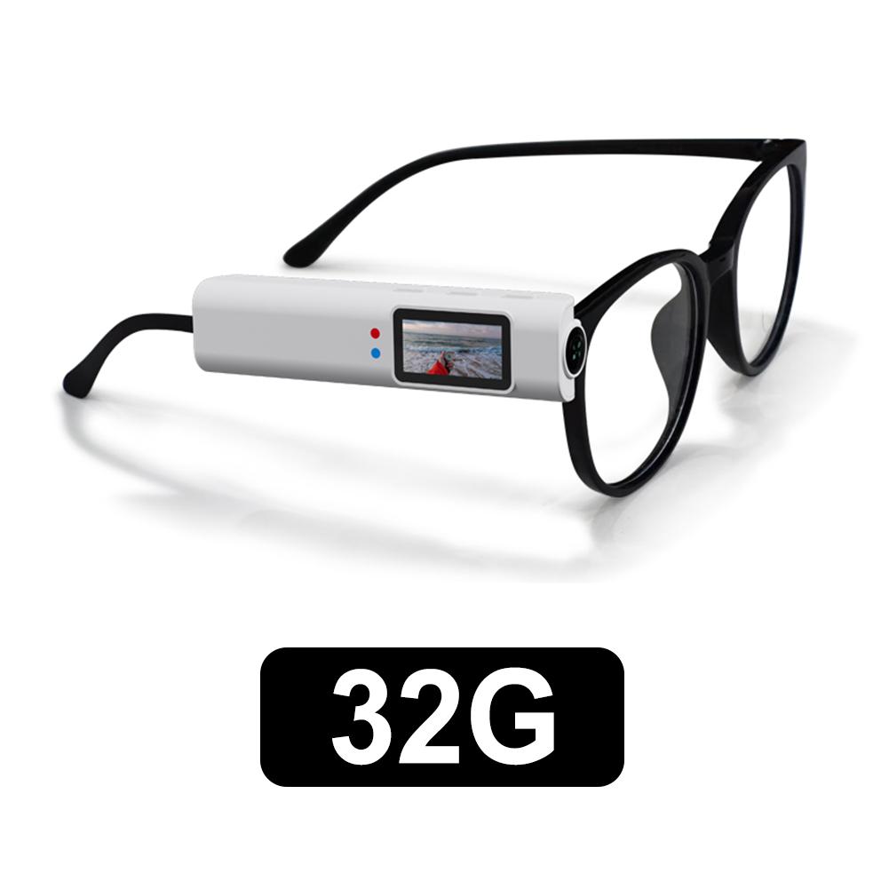 4K HD Glasses Camera WiFi Mini Digital Camera 0.96in IPS Screen Motorcycle Action Cam Wearable Eyeglasses Camera for Hiking Bike