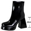 Patent Leather Women Boots Autumn Winter Shoes Side Zipper Leather Boots Platform Shoes High Heel Boots High Heel Boots Fashion