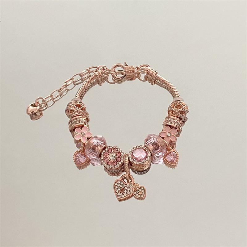 Коллекция Романтическое Розовое Золото Сердце Ручной Работы Браслет Для Женщин Подарок Лето