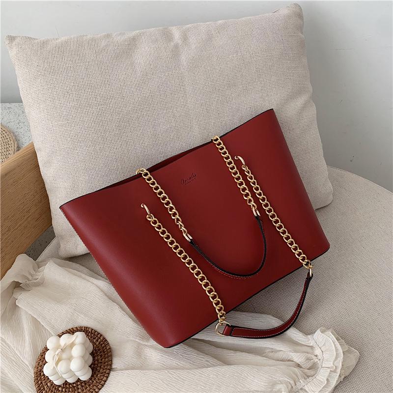 2025 Spring/Fall Women's Large Capacity Korean Style Chain Shoulder Tote - Fashionable, Versatile, Commute Bag