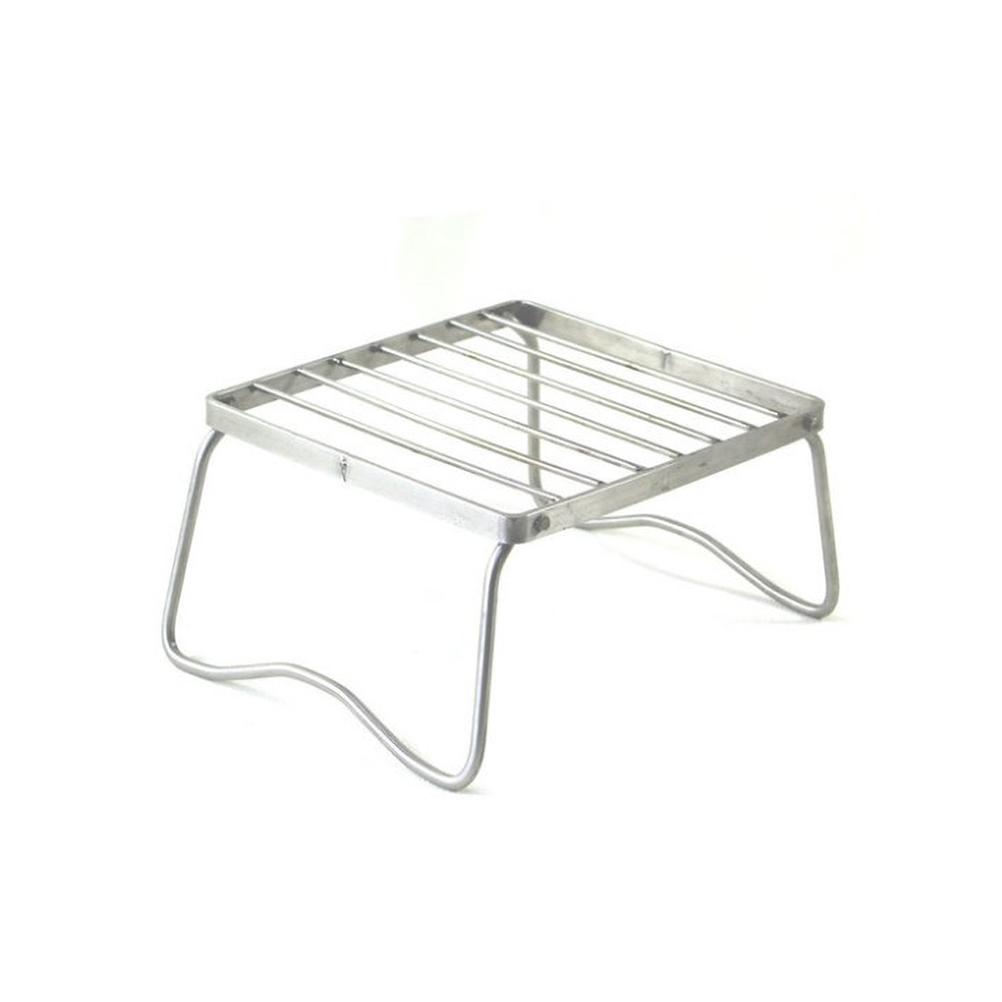 Portable Mini BBQ Grill Stainless Steel 304 Folding Camping Stove Stand Silver 23x19.5x11cm
