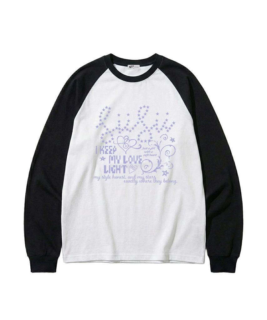 PAGESIISII My Love Light Print Oversized Long Sleeve Black