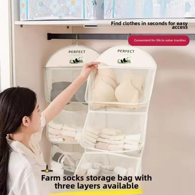 Multilayer Wall Hanging Storage Bags Large Capacity Storage Bag Home Dormitory Wardrobe Socks Underwear Storage Mesh Bags
