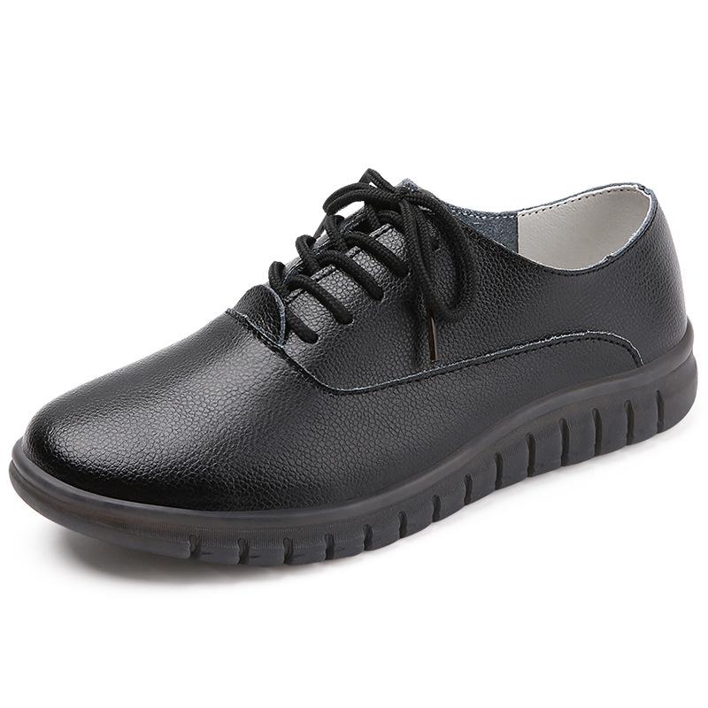 

Весенняя женская обувь из натуральной кожи, повседневные нескользящие туфли на плоской подошве, универсальная белая обувь для женщин 38