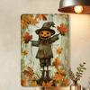 Vintage Pumpkin Scarecrow Metal Tin Sign - 8x12 Inch | Perfect for Gym, Cafe, Garage, Home & Garden Decor