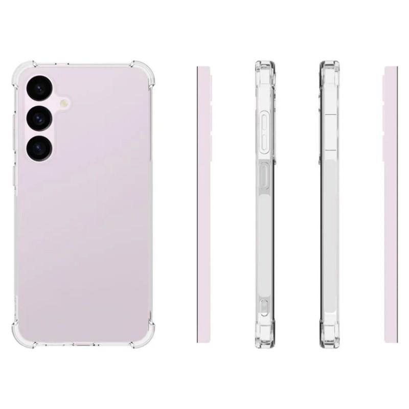 For Samsung Galaxy S24+ Back Cover WANLONFENG TM Series 2.0mm Clear TPU Phone Case (Big Lens Hole)