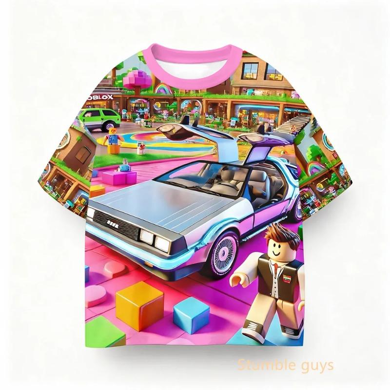 Summer Children Roblox Game T-shirt Boys Clothes Girls Anime Casual Tops 110