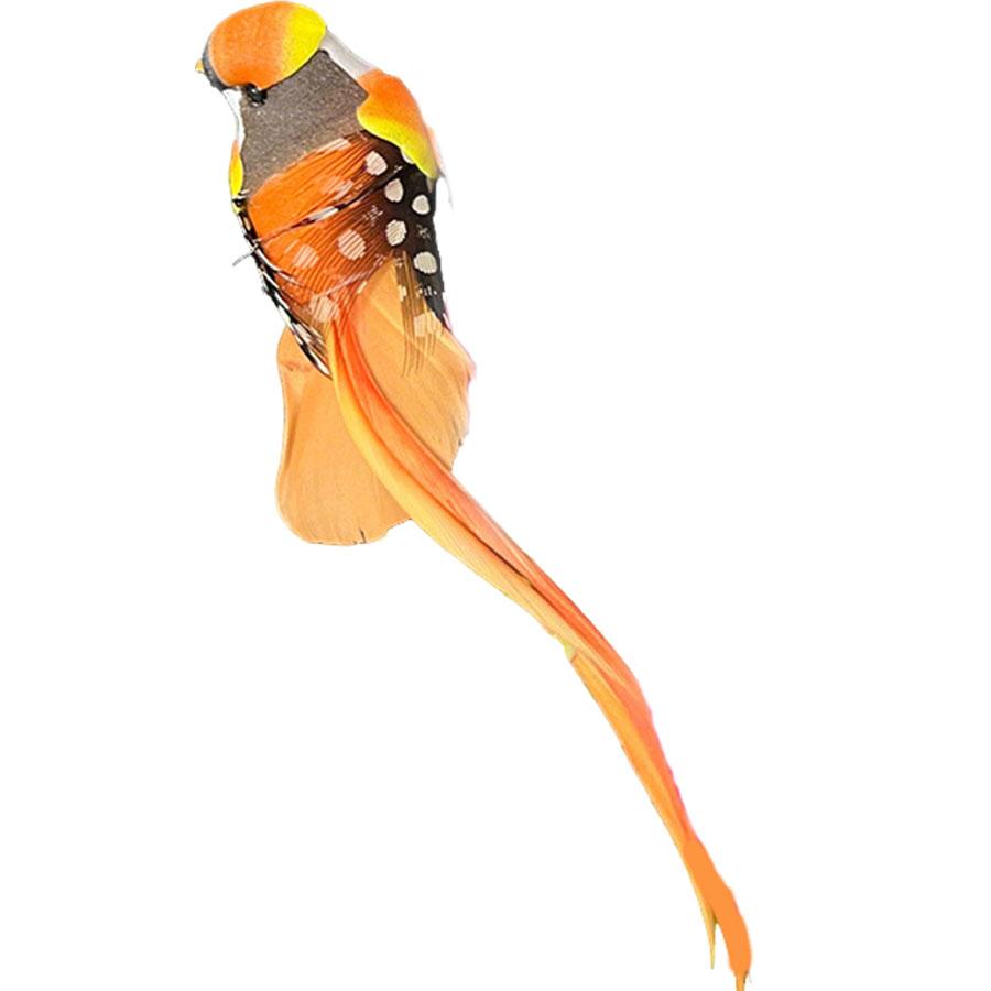 Artificial Feather Bird & Long-Tailed Silk Bird Ornament, Handicraft for Indoor Outdoor Garden Home Decoration