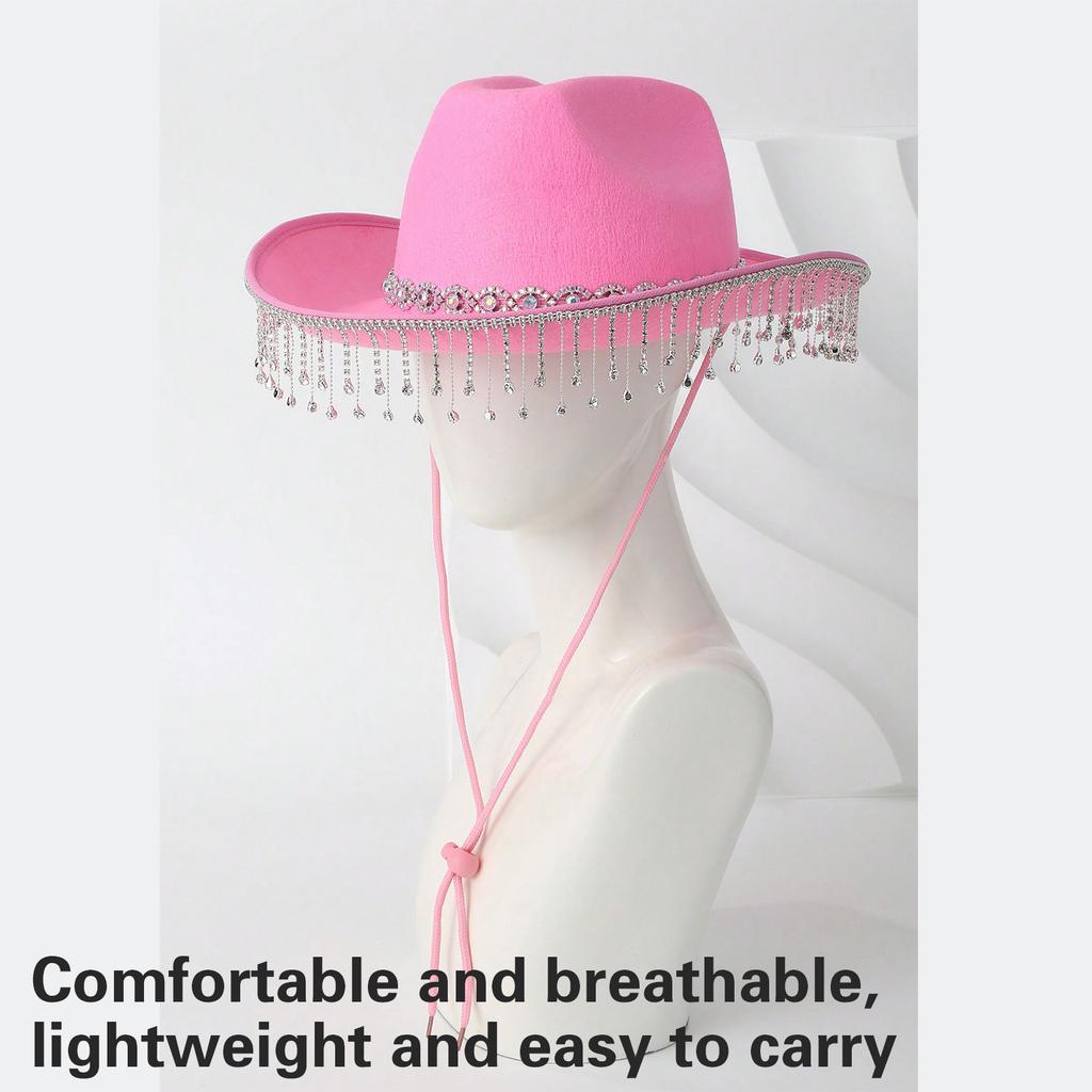 Casual Denims Hat Trendy Rhinestones Hat Comfortable Outdoor Denims Hat for Travel Vacation and Casual Wear