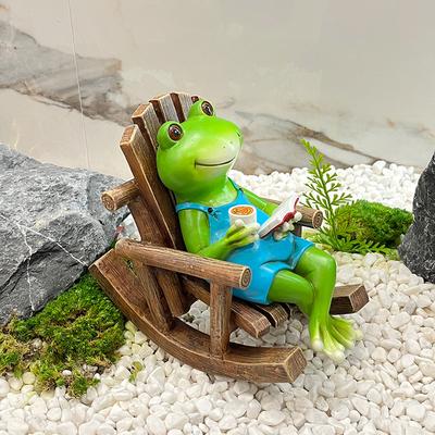 Neue Heimdekoration Desktop Wohnzimmer Eingang Niedlich Trendiges Spielzeug Harzhandwerk Lässige Froschornamente
