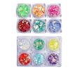 6 Bottles/Box Nail Sequins Creative Portable Vivid Color Beautiful Nail Manicure Glitter Sequins for Photography