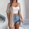 Elegante Damen Strickjacke mit V-Ausschnitt, locker gestrickt, einfarbig kariert, Pullover, Oberteile für Frühling und Sommer