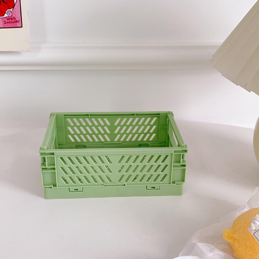 Korean Mini Folding Storage Box - Compact Organizer for Desktop, Stationery, and Skincare Essentials