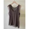 Awesome X Goods Burst! Brown High Cotton and Linen Mesh Vest Tops Women's Summer 2024 Sleeveless Inner Match Small Shirt