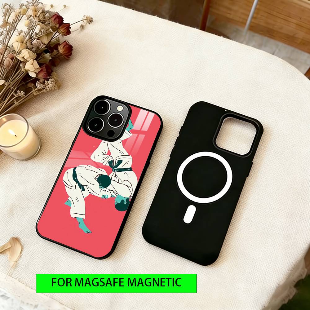 

Jujitsu Judo Phone Case For iPhone17,16,15,14,13,12,11 Plus,Pro Magnetic with Magsafe Wireless Charging iPhone14ProMax