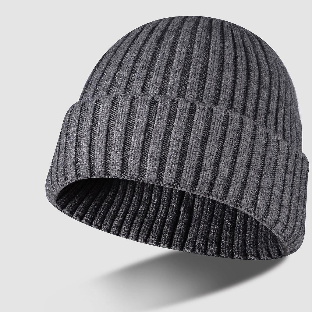 Thickened hat couple autumn and winter tide solid color knitted hat men's wool hat women's winter warm ear protection cold hat tide