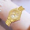 Women's Quartz Watch Gold Luxury Women Ring Necklace Earring Rhinestone Fashion Wristwatch Casual Ladies Watches Jewelry Set