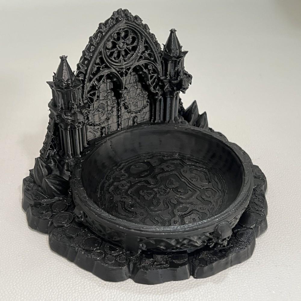 Retro Jewelry Storage Tray Black Gothic Style Decorative Tray Castle Jewelry Stand Desktop Decor