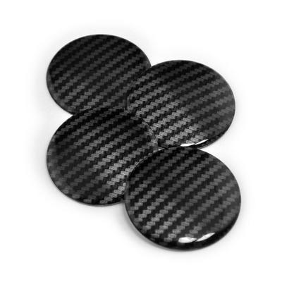 4 Stück Karbonfaser Streifen Auto Emblem Radnabenkappe Abdeckung 50mm Aufkleber