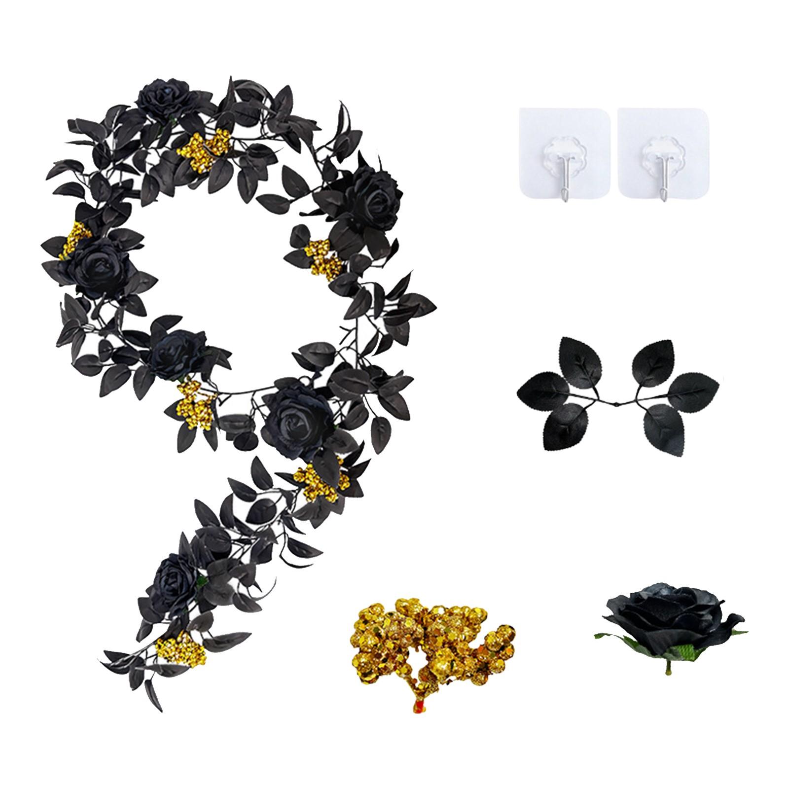 

Искусственный ротанг для украшения Хэллоуина, подвесные венки для уличных стен дома, украшение двора One Size чёрный