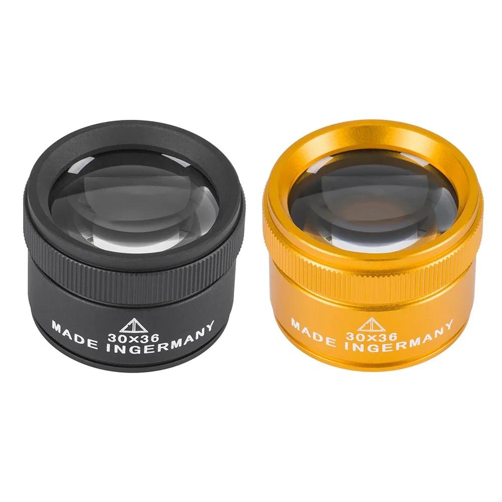 Lente d'ingrandimento 30X 36mm per Lavoro di Precisione Lente Ottica K9 Monocolo Lente d'ingrandimento per Orologi Lente Manuale per Monete Francobolli Gioielli