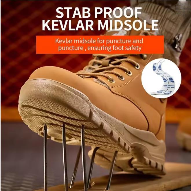 Fashion Winter Warm Men's Work Safety Boots Waterproof Rugged Steel Toe Shoes Sneakers Safety Protection Coldproof