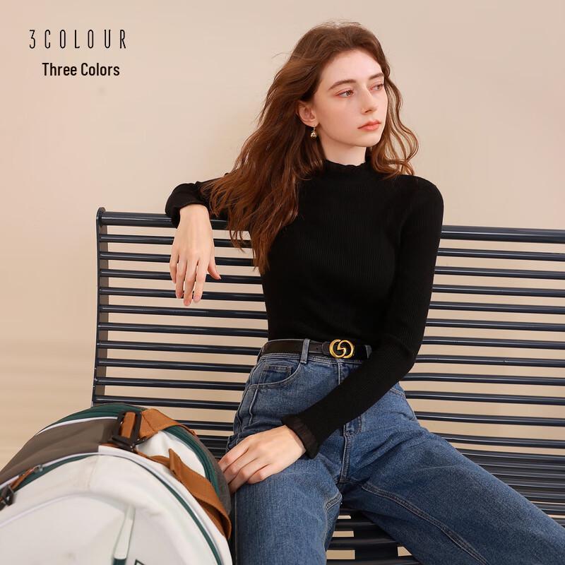 Sancai Slim Fit Knit Sweater with Glass Yarn Patchwork S