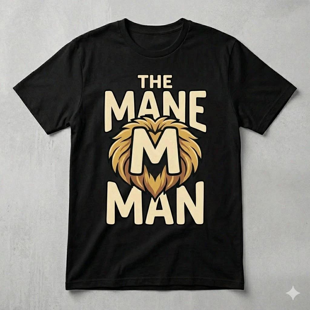 The Mane Man Lion Dad Shirt Funny Father’s Day Gift Tee S