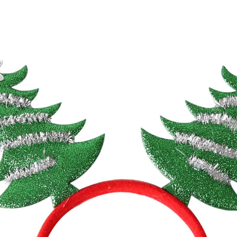 Santa Claus Headband Elk Hair Hoop Elastic Xmas Tree Headbands Christmas Photo Prop for Creative Holiday Party Headpiece
